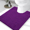 Smiry Luxury Chenille Toilet Rugs U-Shaped 24x20, Soft Absorbent Non-Slip Contour Bathroom Rugs for Toilet, Machine Washable Contoured Bath Mats, Violet by Smiry