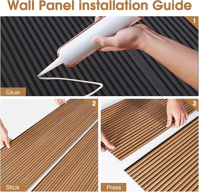 PS Wall Panels for Interior Wall Decor, 20-Pack 78.74×11.81 in., Covers 129.16 sq.ft, Lightweight Wall Panels, Glue-On Wall Covering Panels-Teak - Image 6