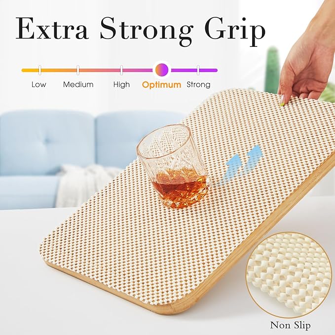 Beautysaid Shelf and Drawer Liner for Kitchen Cabinet, Non Adhesive Non Slip Shelf Paper Thickened for Dresser Pantry Shelve Bathroom Protector Liner Breathable Mat(Cream White Weave,12 in x 10 FT) - Image 2