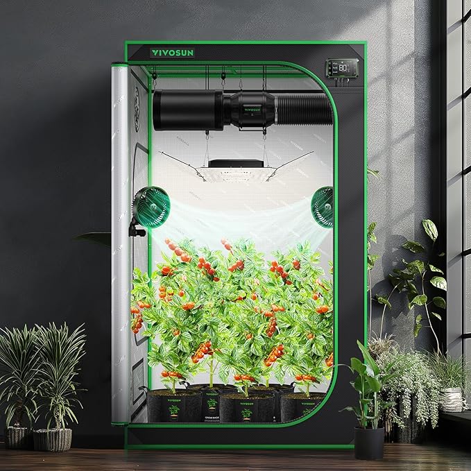 VIVOSUN S448 4x4 Grow Tent, 48"x48"x80" High Reflective Mylar with Observation Window and Floor Tray for Hydroponics Indoor Plant Tents for VS4000/VSF4300 - Image 8