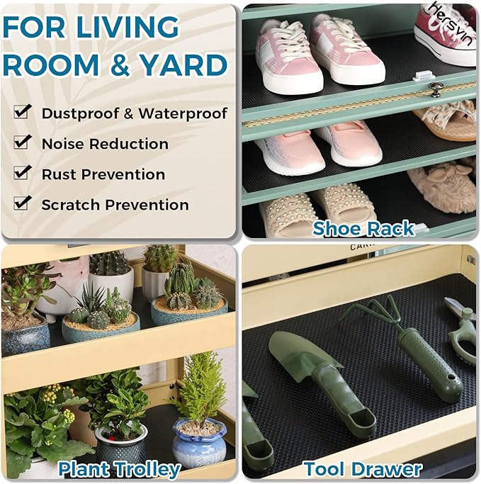 Hersvin Shelf Liners, 24 in x 20 ft Kitchen Drawer Mats, Non-Adhesive EVA Cupboard Protector, Cabinet Lining (Black Dot) - Image 9