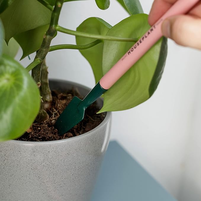 Mini Houseplant Tools - Indoor Gardening Tools Set - Mini Shovel - Mini Trowel - Mini Rake - Pink Pot Plant Garden Tool Set - Image 3