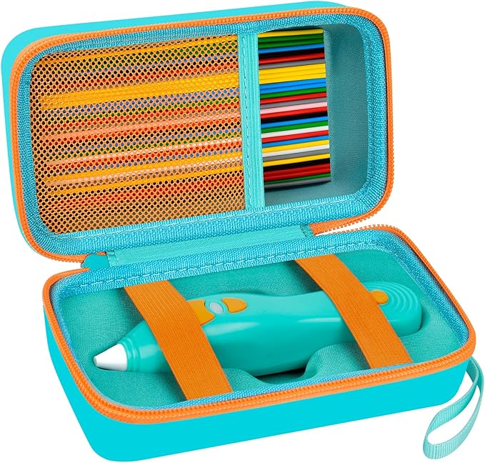 ANKHOH Organizer Case for 3Doodler Start+ Essentials 3D Pen for Kids, EVA Shell/Wrist Strap, Drop-Proof Water-Resistant, Stores for 3Doodler Pen Filament USB for Travel/Home/School (Box Only) Green by Ankhohstoragehardcase