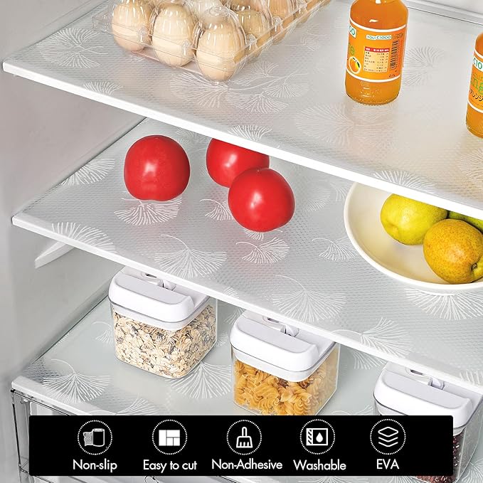Cooyes Shelf Liner, Non Adhesive Drawer and Cabinet Liner, EVA Washable Oil-Proof Shelf Paper for Kitchen Cabinets, Refrigerator, Storage, Desks with Modern Pattern - Image 7