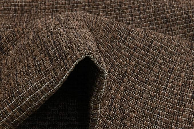 Unique Loom Collection Casual Transitional Solid Heathered Indoor/Outdoor Flatweave Area Rug (2' x 6' 1" Runner, Light Brown/Ivory) - Image 8