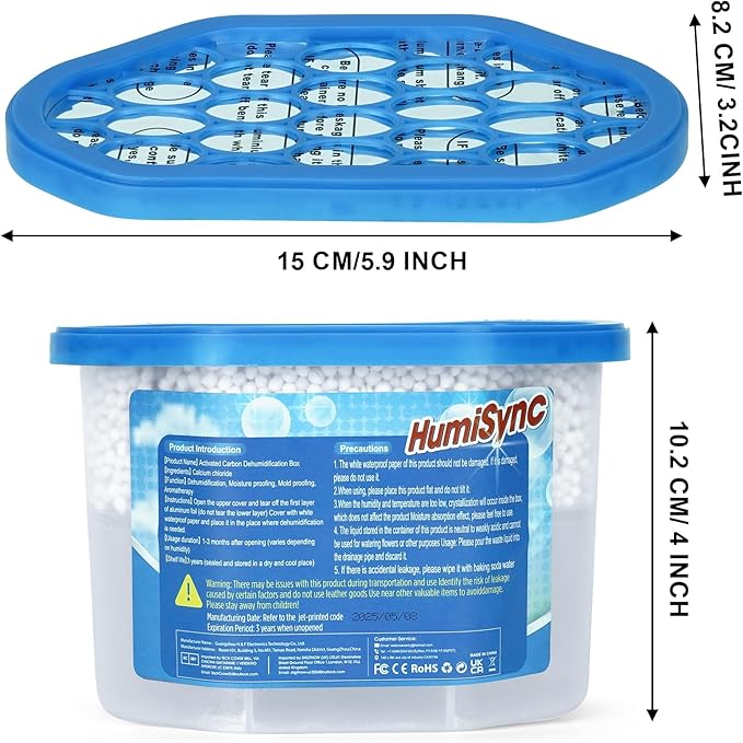 Moisture Absorbers,10 x16.9 Oz Portable Humidity Absorber Boxes for Bathroom, Closet, Kitchen, Dehumidifiers, Attract and Trap Excess Moisture, Convenient and Effective, Blue - Image 8