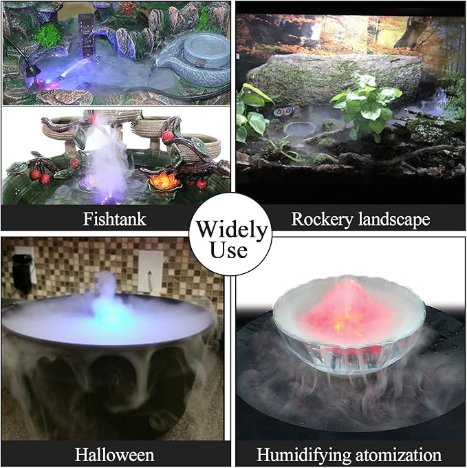 AGPTEK 12 LED Mist Maker Water Fountain Pond Fog Atomizer Air Humidifier, Ideal For Indoor or Outdoor Fountains, Water Feature Use. - Image 8