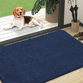OLANLY Dog Door Mat for Muddy Paws 47x32, Absorbs Moisture and Dirt, Absorbent Non-Slip Washable Doormat, Quick Dry Chenille Mud Mat for Dogs, Entry Indoor Entryway Carpet for Inside Floor, Dark Blue by OLANLY