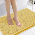Smiry Luxury Chenille Bathroom Rugs 36x24, Extra Soft and Absorbent Shaggy Bath Mat, Machine Washable, Non-Slip Plush Carpet Runner for Tub, Shower, and Floor, Home Decor Accessories, Yellow by Smiry