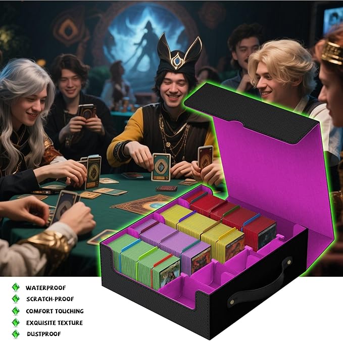 MTG Deck Boxs, Trading Card Storage Box, Card Storages Boxes, bulk card storage, Commander Decks Boxes, Sports Cards Storages, Mtg Commander Deckes Boxes,Deck Boxss Mtg (Black and Purple) - Image 2