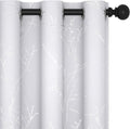 Deconovo Greyish White Curtains, Room Darkening Curtain, Thermal Insulated Soundproof Drapes, Silver Branch Print, 42 x 54 Inch Long, Grommet Window Panels for Living Room Bedroom Kitchen, Set of 2 by Deconovo