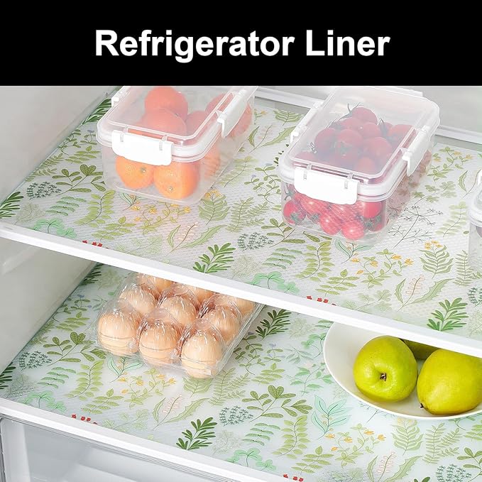 Cooyes Shelf Liners for Kitchen Cabinets Refrigerator Liners Waterproof & Oil-Proof Kitchen Cupboard Liner Drawer Mats EVA Material Non Adhesive Fridge Liner for Shelves（23.6" W x 236" L） - Image 4