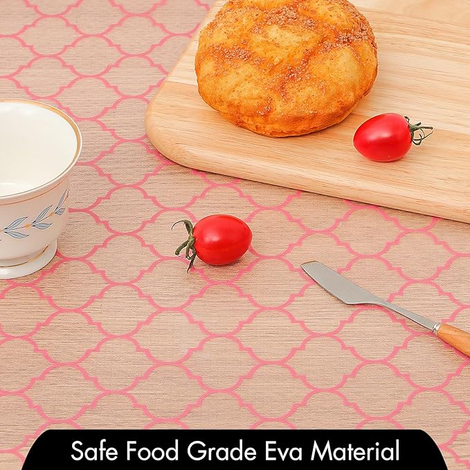 Cooyes Shelf Liner, Non Adhesive Drawer and Cabinet Liner, EVA Washable Oil-Proof Shelf Paper for Kitchen Cabinets, Refrigerator, Storage, Desks with Modern Pattern - Image 6