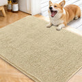 OLANLY Dog Door Mat for Muddy Paws 40x32, Absorbs Moisture and Dirt, Absorbent Non-Slip Washable Doormat, Quick Dry Chenille Mud Mat for Dogs, Entry Indoor Entryway Carpet for Inside Floor, Sand by OLANLY