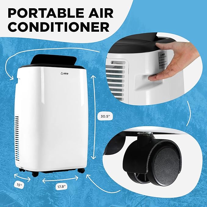 Portable Air Conditioners 10000 BTU AIRO COMFORT, AC Unit Floor Standing with Remote Control & DYI Installation Kit - Image 9