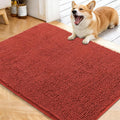OLANLY Dog Door Mat for Muddy Paws 40x32, Absorbs Moisture and Dirt, Absorbent Non-Slip Washable Doormat, Quick Dry Chenille Mud Mat for Dogs, Entry Indoor Entryway Carpet for Inside Floor, Maple Red by OLANLY