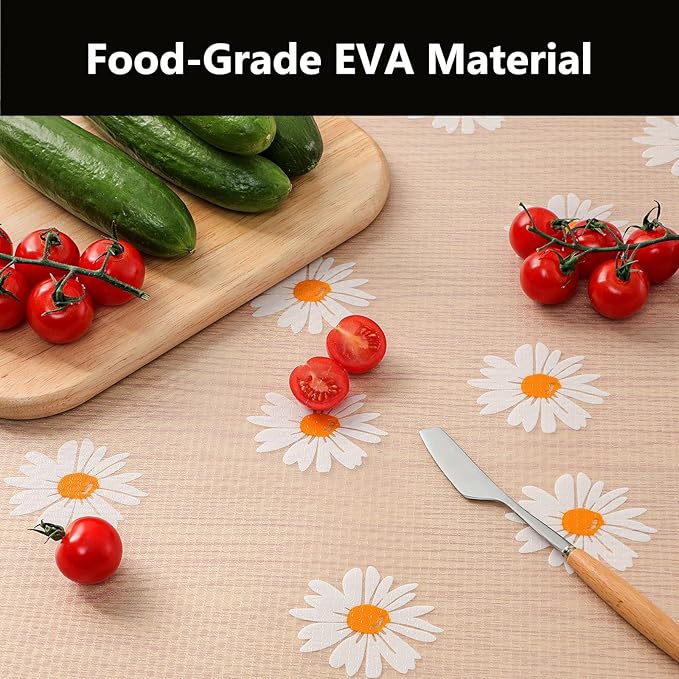 INNOLITES Shelf Liners for Kitchen Cabinets – Drawer Liner Waterproof & Oil-Proof, Non-Adhesive EVA with Floral Pattern – Durable Washable, Easy to Clean (Clean Daisy, 11.8" x 360") - Image 5