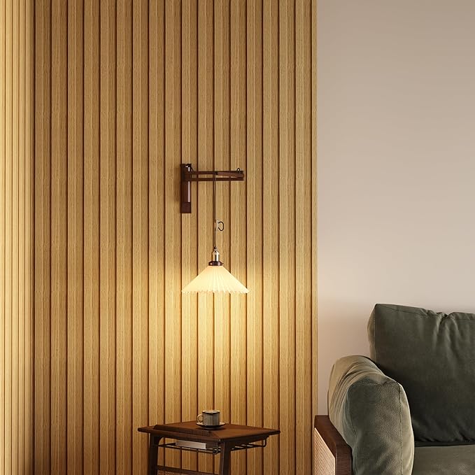 Peel and Stick PVC Slat Wall Panels, Wood Grain Self-Adhesive Soundproof Moisture-Resistant Paneling, 3D Faux Wood Panels for Bedroom Bathroom Walls & Ceilings 118"x15.75"(Light tan,13Sq.ft) - Image 2