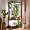Bstrip Plant Cabinet with Pegboard, 3 Tier Plant Shelf with Grow Light, Metal Plant Stand with 4 Pack 96W Grow Lights for Indoor Plant, Foliage Plants, Seed Starting, 29.5"x13.8"x59" by Bstrip