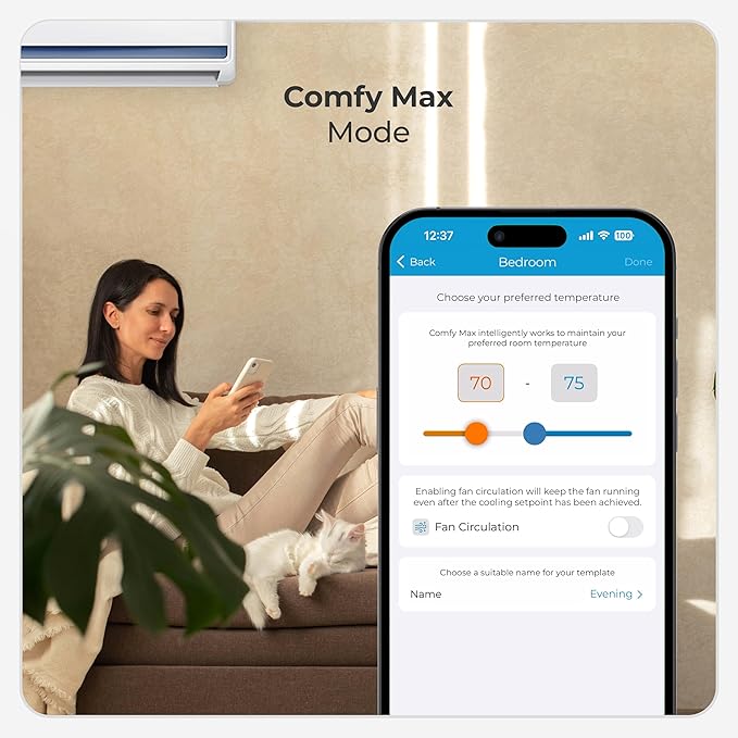 Breez Max | ENERGY STAR CERTIFIED Smart AC Controller | WiFi Thermostat for Mini-Split, Window, Portable ACs/Heat Pumps | AI-Based Tech | Free App, No Subscriptions | Alexa, Google, IFTTT etc. (Black) - Image 7