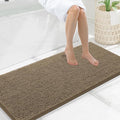 Smiry Luxury Chenille Bathroom Rugs 47x20, Extra Soft and Absorbent Shaggy Bath Mat, Machine Washable, Non-Slip Plush Carpet Runner for Tub, Shower, and Floor, Home Decor Accessories, Camel by Smiry