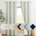 NICETOWN Sage Green 100% Blackout Linen Texture Curtains 84 inches Long 2 Panels for Boy's Room, Thermal Insulated Full Blackout 2-Layer Lined Cold Reducing Drapes, Energy Efficiency Window Draperies by NICETOWN