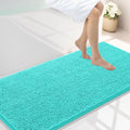 Smiry Luxury Chenille Bathroom Rugs 47x24, Extra Soft and Absorbent Shaggy Bath Mat, Machine Washable, Non-Slip Plush Carpet Runner for Tub, Shower, and Floor, Home Decor Accessories, Turquoise by Smiry