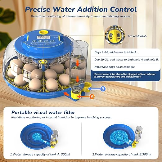 Incubator for Hatching Eggs with Automatic Egg Turning & Temperature/Humidity Control, 18 Egg Incubator for Chicken/Quail/Duck/Goose Eggs - Image 5