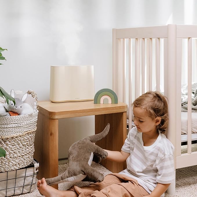 Vitruvi Cloud Humidifier for Bedroom | Large Humidifier Up to 600 sq ft | Cool Mist Humidifiers for Bedroom Quiet | Ultrasonic Humidifiers | 24 Hr Run Time - Oat - Image 5