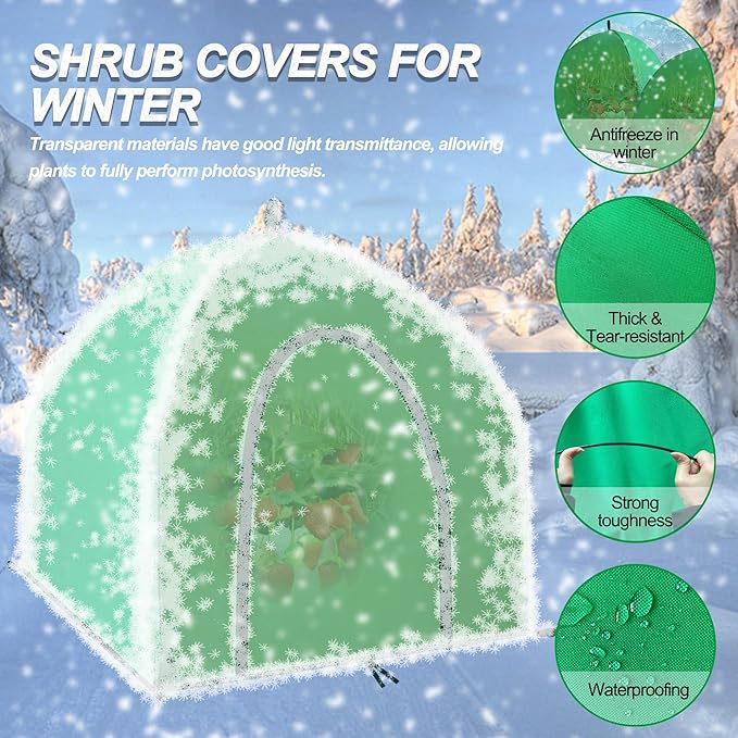 24.5″ *24.5″ *20.5″Mini Greenhouse Winter Plant Warm Covers - Raised Bed Cover for Seed Starting, Warm Tent Freeze Protection Humidity Domes for Gardening & Winter Shelter and Protecting Plants 2pcs - Image 4
