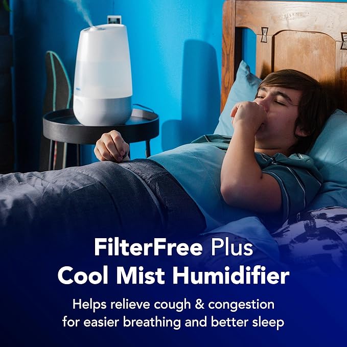 Vicks FilterFree Plus Cool Mist Plus Humidifier (VUL565), Medium Room –Filter-Free Cool Mist Humidifier for Baby, Kids and Adult Rooms, Works with Vicks VapoPads - Image 2