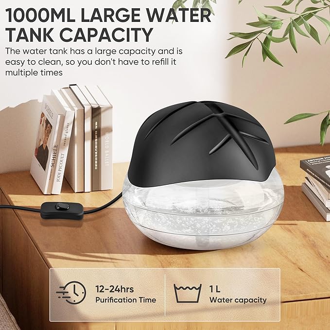 Water Based Air Purifier for Home with Essential Oil Diffuser and Humidifier Function, Rainbow Air Washer with LED Night Light, Freshener for Smoke and Pet Odors, Includes 6x10ml Essential Oils - Image 5
