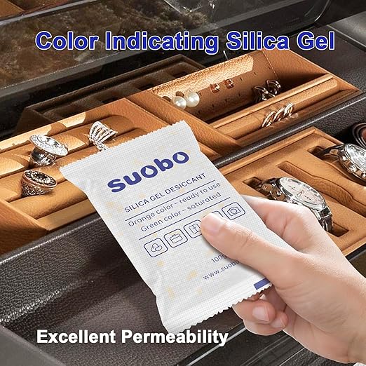 Silica Gel Packets, 100 Gram 20 Packs Moisture Absorbers with Color Indicating, Food Safe Desiccant Packs for Storage, Silica Packets for Foods, Electronics, Closet, 3D Filaments - Image 2