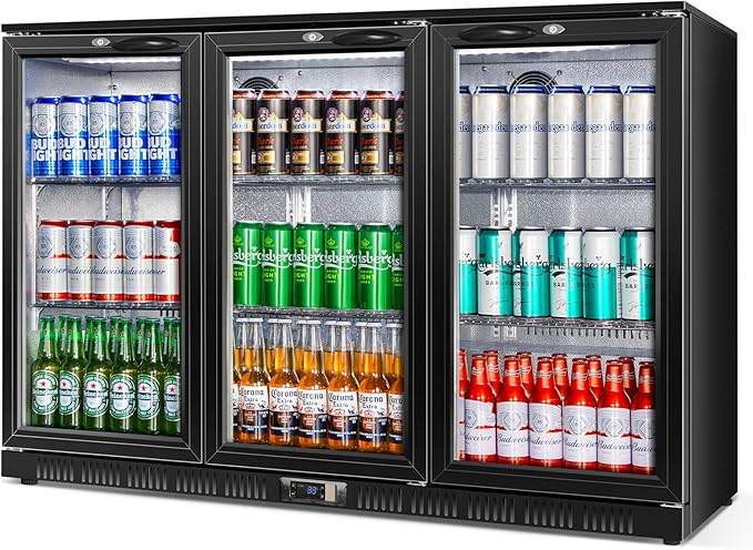Beverage Refrigerator, 53.15W Inch 12 Cu.Ft Drink Fridge, Back Bar Beer Fridge with 3 Glass Door, 35.43" Height Beverage Cooler, Built-in & Undercounter Commercial Back Bar Cooler for Kitchen Shop Bar by Velieta-SpecialistinFridge