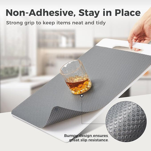 100% EVA Shelf Liner for Kitchen Cabinet, 18" x 120" Drawer Liners Non Adhesive Non Slip Waterproof Plastic Paper, Dresser Pantry Bathroom Refrigerator Protector, Grey - Image 2