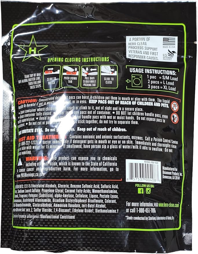 Hero Clean Laundry Detergent PACS, Scent 1, 45-Count - Image 7