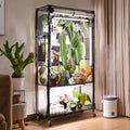 Bstrip Indoor Greenhouse Cabinet with Pegboard, Indoor Greenhouse with 4 Pack 96W Full Spectrum Grow Light for Indoor Plant, Foliage Plants, 29.5"x13.8"x59" by Bstrip