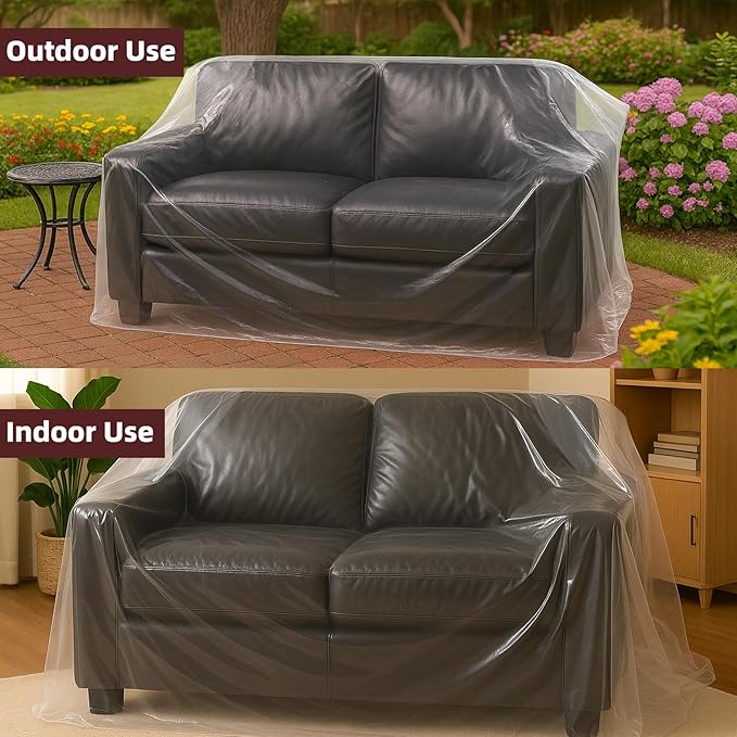 Yotelab Plastic Furniture Cover for Moving and Storage, Plastic Love Seat Couch Cover Protector, Waterproof and Dustproof Clear Moving Bags for Loveseat Bench Sofa, 68Wx42Dx62H/41H Inches (No Seal) - Image 7