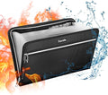 Fireproof Safe Accordion File Organizer Bag Folder,Waterproof Expanding Filing Folder with 14 Pockets, A4 Letter Size, Document Organizer Holder and Color Labels /2 Zipper (Black 14.3" x 9.8") by Tamfile