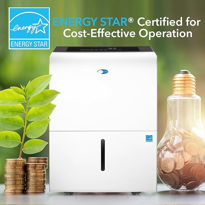 Whynter Energy Star RPD-506EWP 50 Pint High Capacity Portable Dehumidifier with Pump up to 4000 sq ft, White w/Black sides - Image 2