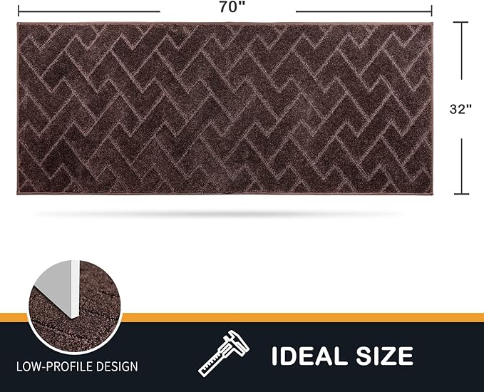 PURRUGS Dirt Trapping Door Mat 32" x 70", Non-Slip Machine Washable Entry Rug, Dog Doormat, Indoor Front Door Mat, Super Absorbent Entryway Rug for Muddy Shoes & Paws, Brown - Image 2
