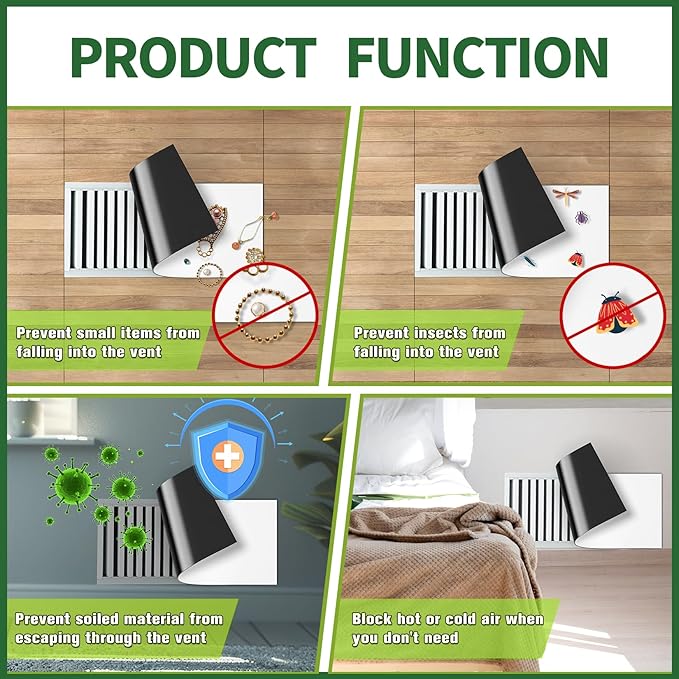 FINDMAG Strong Magnetic Vent Cover, 4 Pack 8" x 15.5" Vent Covers for Wall Registers, Durable Ceiling Vents Covers with Wall Heater Guard and Heat Register Plate, Ideal for Home and HVAC System - Image 4
