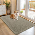OLANLY Dog Door Mat for Muddy Paws 45x27, Absorbs Moisture and Dirt, Absorbent Non-Slip Washable Doormat, Quick Dry Chenille Mud Mat, Entry Indoor Entryway Carpet for Inside Floor, Warm Taupe by OLANLY
