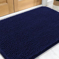 OLANLY Dog Door Mat for Muddy Paws 30x20, Absorbs Moisture and Dirt, Absorbent Non-Slip Washable Doormat, Quick Dry Chenille Mud Mat for Dogs, Entry Indoor Entryway Carpet for Inside Floor, Navy Blue by OLANLY