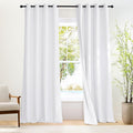 NICETOWN 100% Blackout Long Curtains 102 Inches Length, Privacy Room Darkening Divider Grommet Curtains for Living Room/Bedroom/Glassdoor/Patio, 1 Panel, Pure White, 66W x 102L by NICETOWN