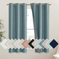 NICETOWN 100% Absolutely Blackout Linen Curtains with Thermal Insulated Liner, Skylark Blue, 42" Wide, 54" Length Energy Saving Curtains for Dining Room 2 Panels Set, Vertical Blinds by NICETOWN