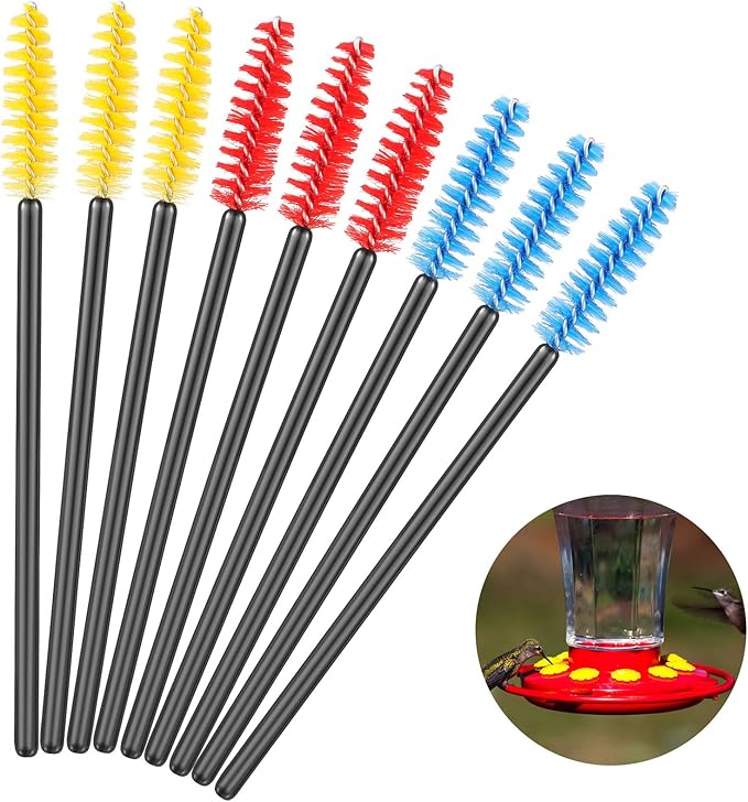 Outus 30 Pieces Hummingbird Feeder Cleaning Brush Mini Nylon Brush Set Cleaner for Bottles, Tubes, Jars, Bird Feeder (0.3 Inches/ 3.9 Inches) - Image 8