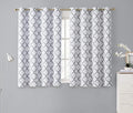 HLC.ME Lattice Print Decorative Curtains Blackout 54 Length - Thermal Insulated Room Darkening Grommet Window Drapes Panels for Basement Windows - Platinum White & Grey - Set of 2-52 x 54 Inch by HomeLinenCollections