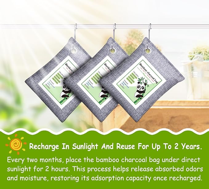 Activated Charcoal Odor Absorber for Strong Odor, Basement, Cars, Closets, Shoes, Smoke. 16 Pack Bamboo Charcoal Air Purifying Bags Deodorizer Odor Eliminator for Home - Image 4