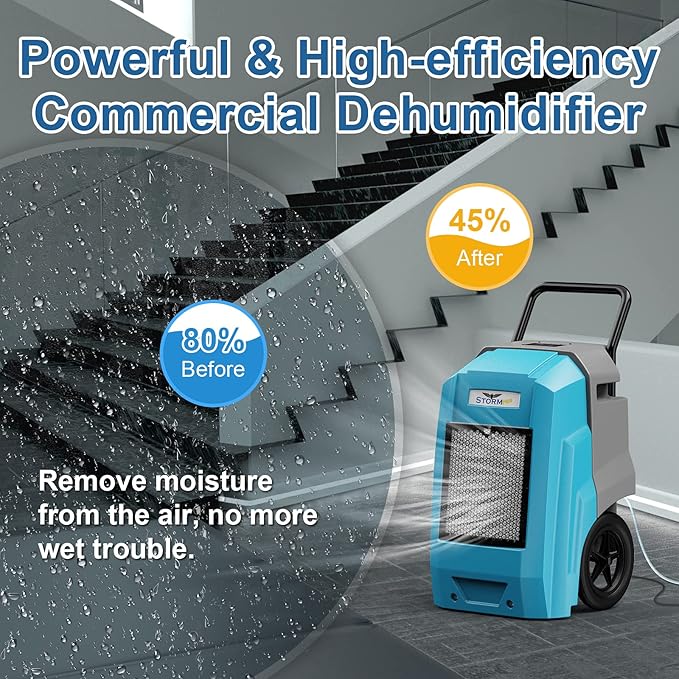 ALORAIR 180 Pints Smart WiFi LGR Commercial Dehumidifier with Pump Drain Hose, 2,300 Sq.Ft Dehumidifier Portable Industrial Dehu with Wheels for Water Damage Restore, Basements, Garages, and Job Sites - Image 5